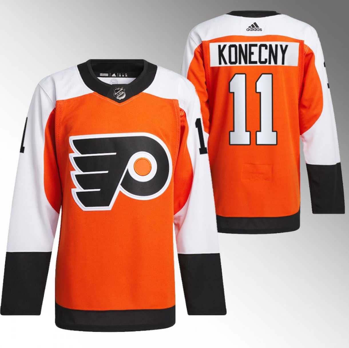 Mens Philadelphia Flyers #11 Travis Konecny 2023-24 Orange Stitched Jersey Dzhi->philadelphia flyers->NHL Jersey